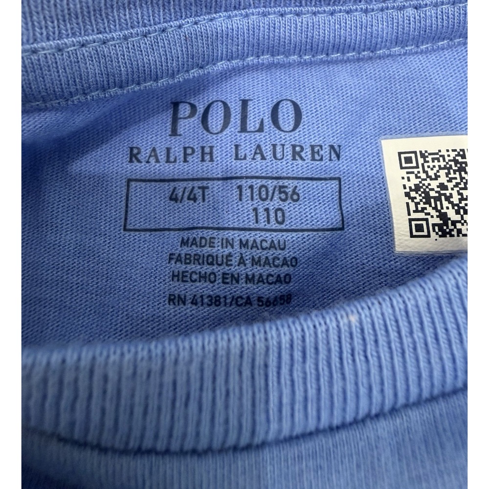 Polo Ralph Lauren Girls Blue Polo Bear Ruffle Hem T-Shirt Dress Size 4T NWT - Picture 3 of 4